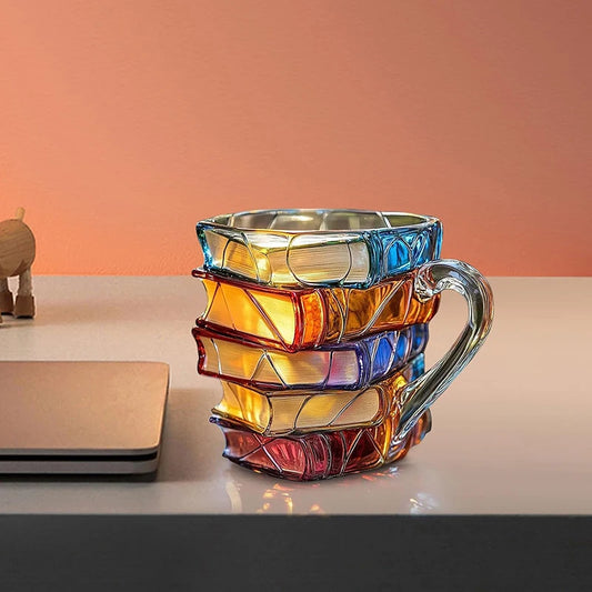 3D painted book coffee mug