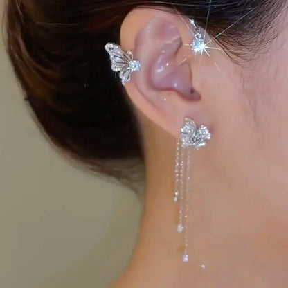 Elegant Zircon Butterfly Ear Cuffs